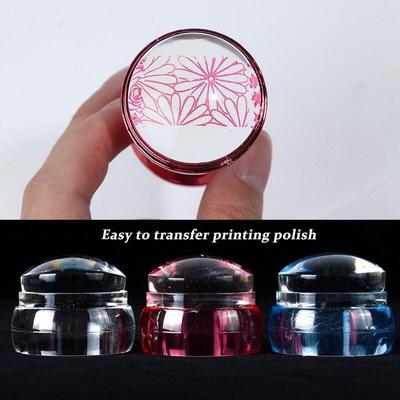 Stamp for French Nails Soft Silicone Nail Stamp with Cap Clear French Molds Tips Stencils Plates Painting Manicure Tools
