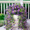 Konstgjord violett vinranka dekoration realistisk UV-beständig falsk blomma rotting inomhus utomhus trädgård veranda uteplats vägghängande konstgjord blomdekor