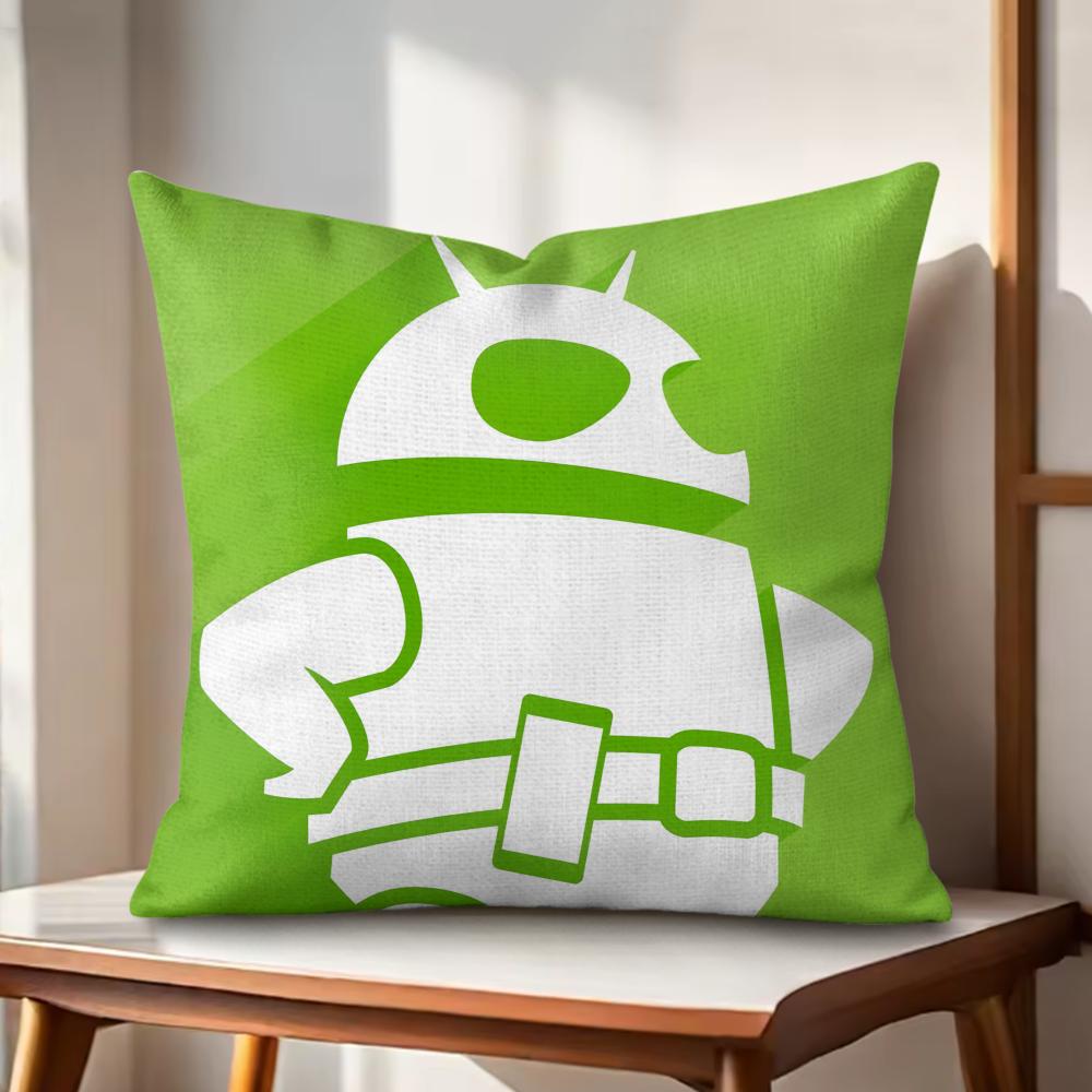 

Cool AAndroid Cushion Cover Natural Linen Organic Fabric DoubleSided Printing Couch Pillow Covers Home Decor 30x30cm