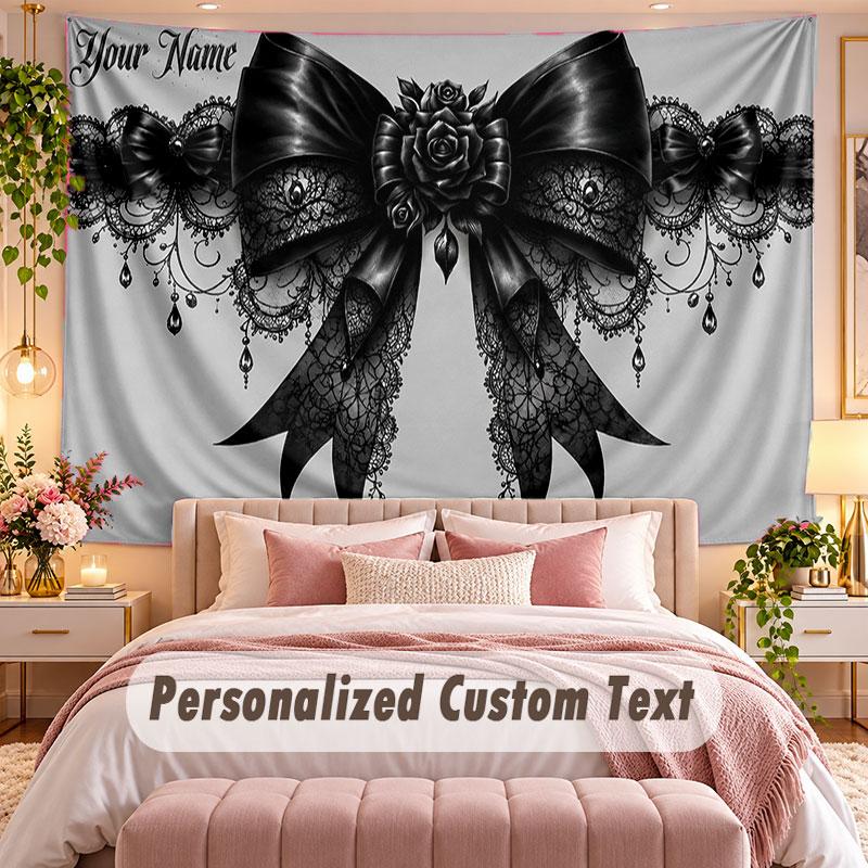 Skull Gothic (171) Theme Wall Tapestry Customized With Name Text Personalized Hanging Tapestry For Bedroom Living Room Decor