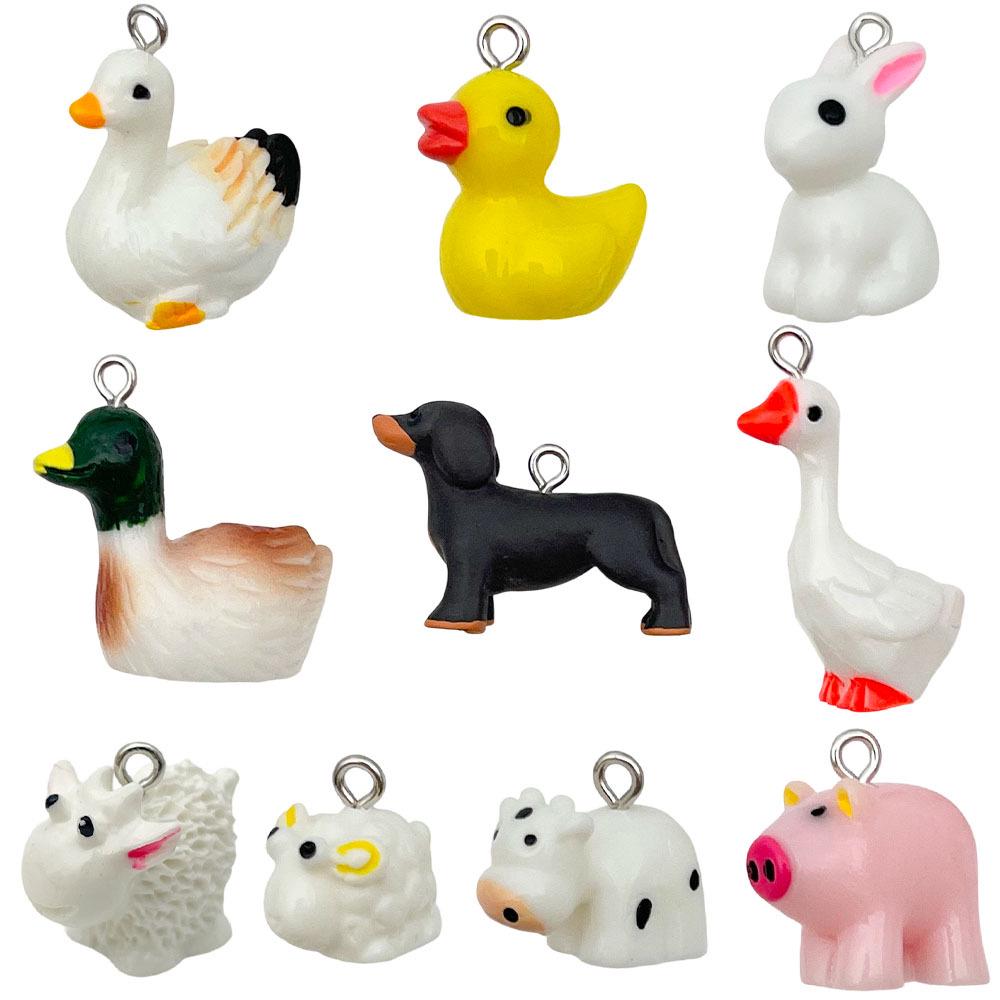 Cute 3D Resin Husky Schnauzer Teddy Pendant - DIY Bracelet & Necklace Charm