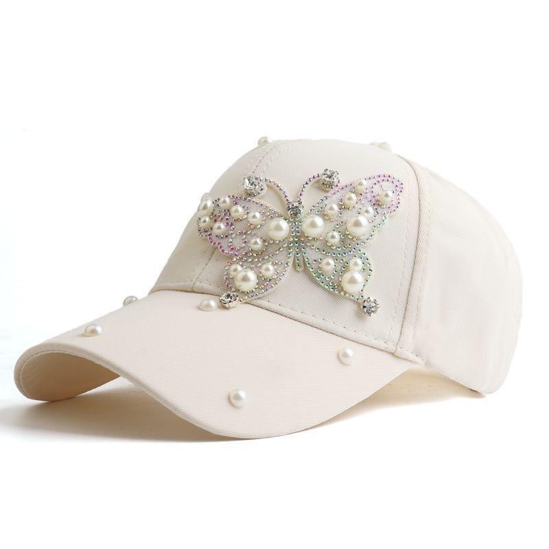 Hat butterfly new summer rhinestone sun protection sun hat versatile fashion cap baseball cap sun hat