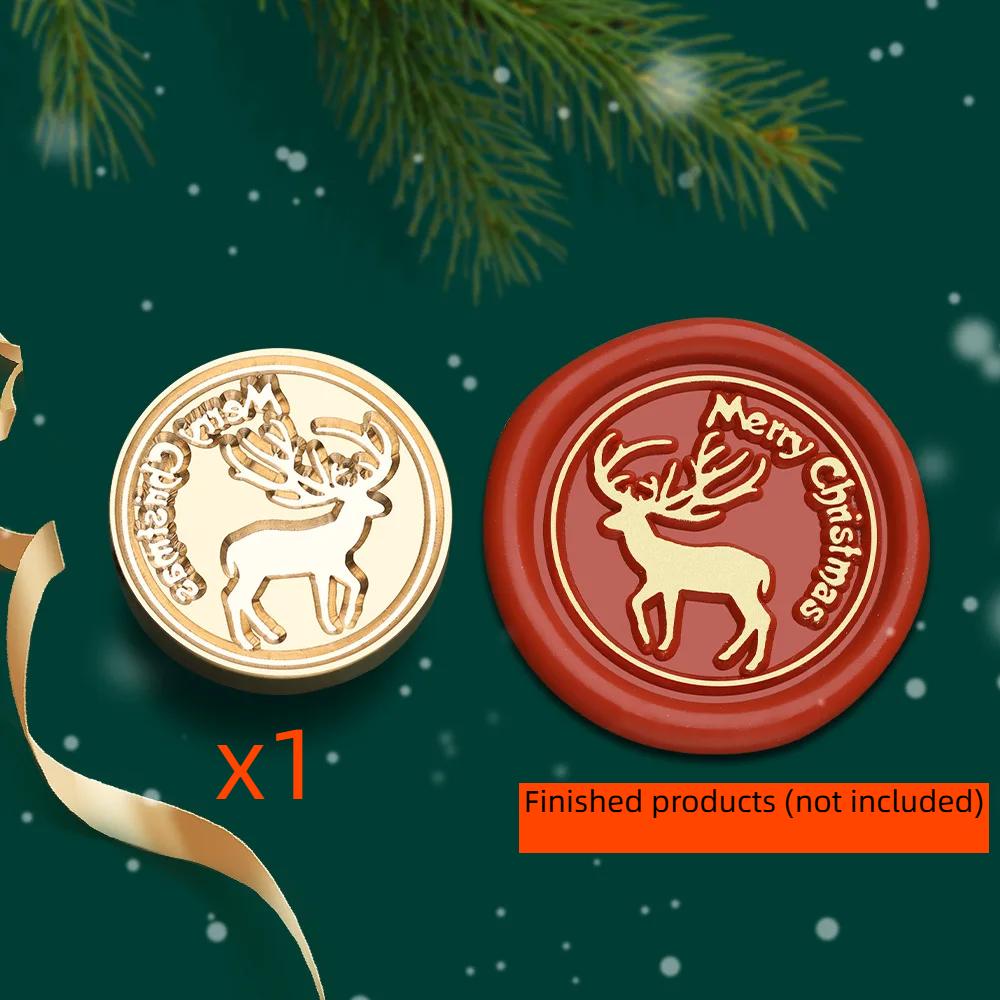 2.5cm Christmas Series Wax Seal Stamps Vintage Merry Christmas Tree Snowflake Head DIY Festival Gift Wrapping Cards Scrapbooking
