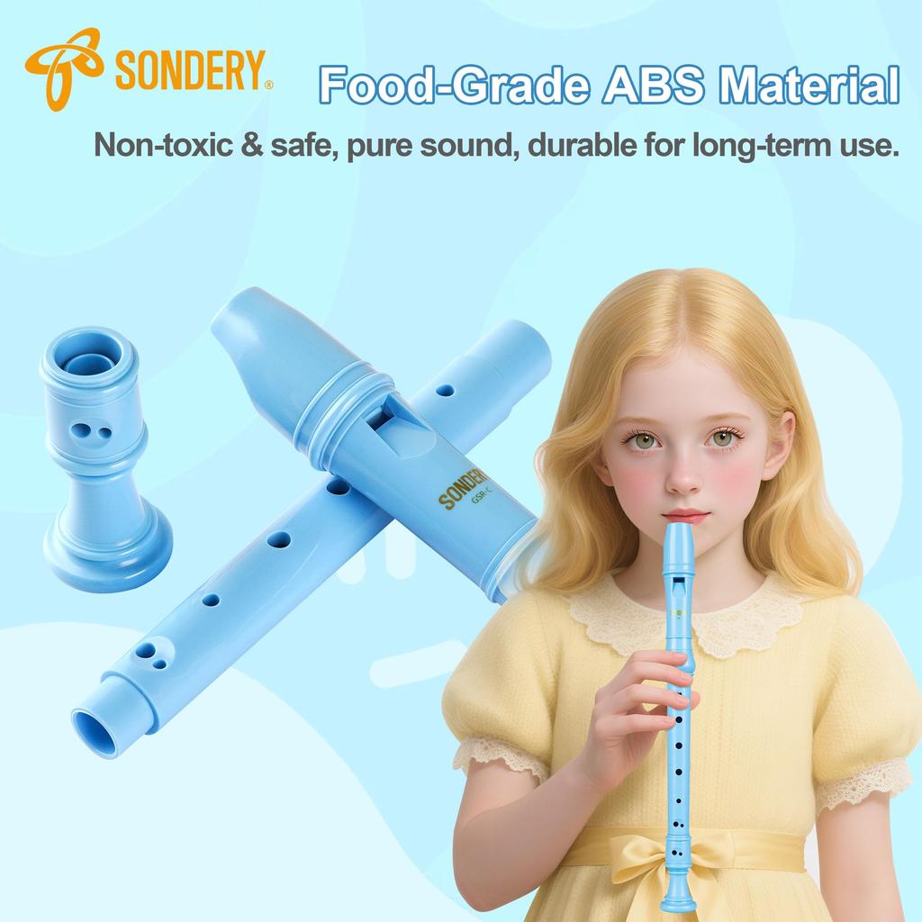 Sondery Beginner Soprano Recorder Flute Instrument with German Fingering