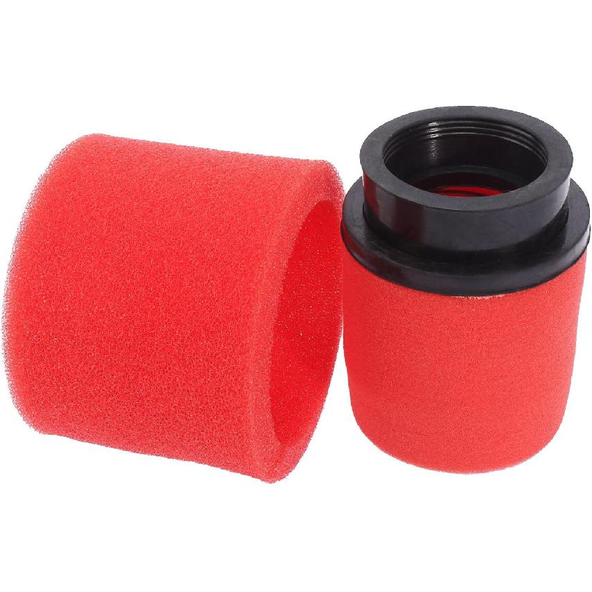 2Pcs 44mm 45mm 1.77inch Red Double Foam Pod Performance Filter for 50cc-90cc 110cc 125cc 140cc 150cc 200cc 250cc GY6 ATV Scooter Quad Go Kart Moped