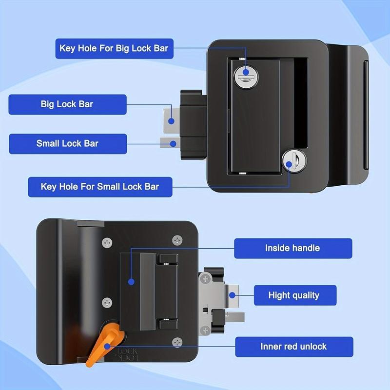 RV Door Lock Replacement Upgraded RV Door Latch with Paddle Deadbolt 4 Keys Camper Door Lock for Travel Trailers