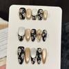 Medium Length Press On Nails Almond Fake Nails Glitter False Nails Full Cover Glue On Nails Reusable Sparkly Artificial Stick On Nails for Women