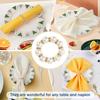 Gold Napkin Rings 20Pcs, Imitation Pearl Napkin Rings Napkin Holder, Elegant Rhinestone Gold Beaded Serviette Buckles for Weddings, Party Supplies &