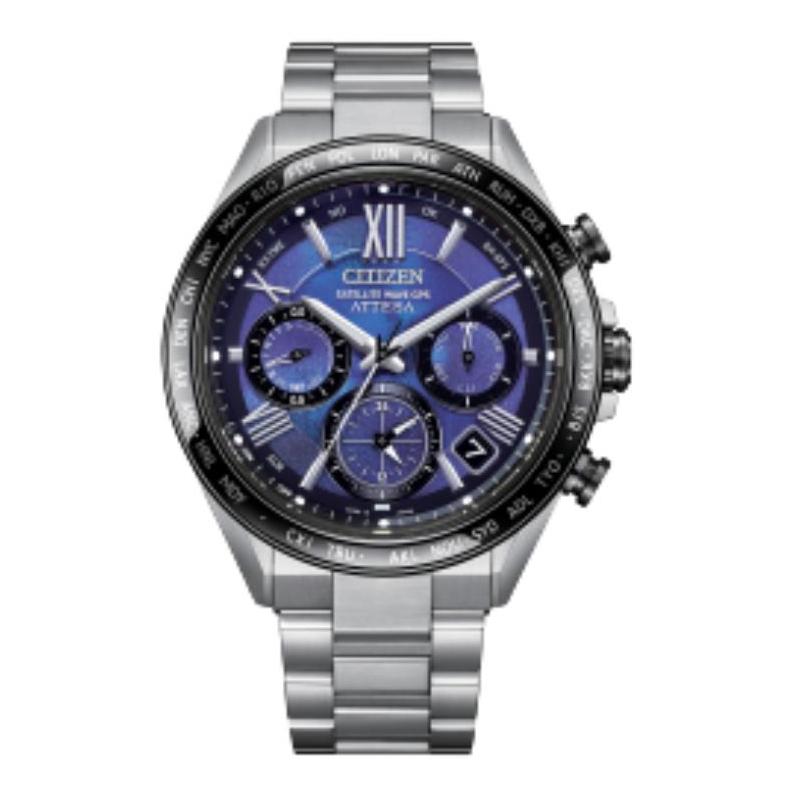 

CITIZEN Attesa series 100 meters waterproof solar movement titanium strap 44.6mm men s watch blue dial CC4075-50L синій