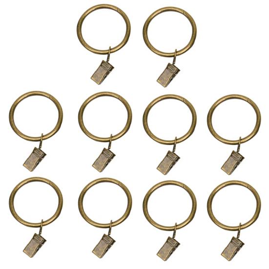 10Pcs Sturdy Metal Curtain Clip Rings Easy To Use Smooth Pull Space-Saving Load-bearing Curtain Rings