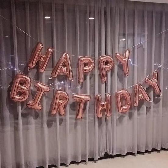 13Pcs Happy Birthday Balloon Banner Aluminum Foil Inflatable Hanging Letter Balloons for Party Decorations