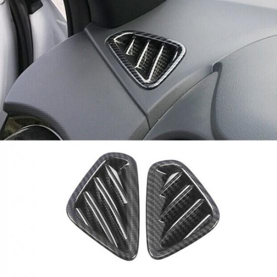 Carbon Fiber 2X Dashboard Air Vent Outlet Cover Trim For Hyundai Kona 2018-2022