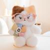Adorable Cat Plush Keychain Stuffed Collection Soft Toy Accessory Kawaii With Pink Dress Oversized Glasses Bag Charm For