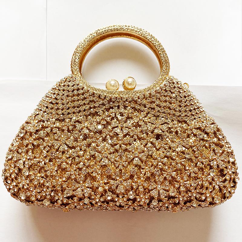 Silberne Diamant Damen Abend-Clutch Tasche Strassstein Top-Griff Handtaschen Kristall Formale Hochzeits-Brautparty Handtaschen Dinner Taschen