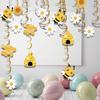 20Pcs Sweet Sunflower Bee Theme Spiral Banner Honeycomb Daisy Swirl Hanging Garland for Kids Birthday Baby Shower Party Decor