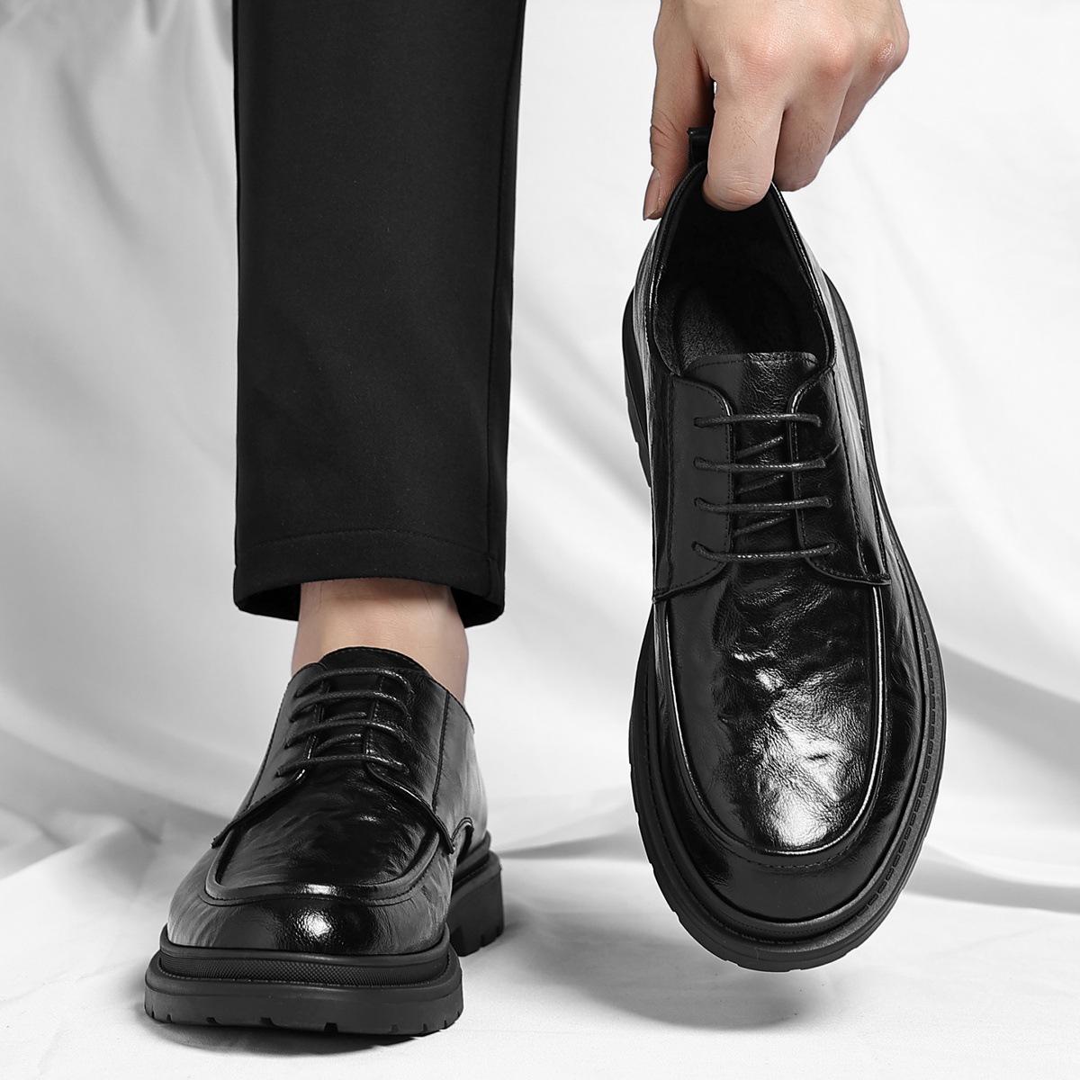 Leather shoes new autumn leather breathable business dress commuter casual soft-soled shoes 38