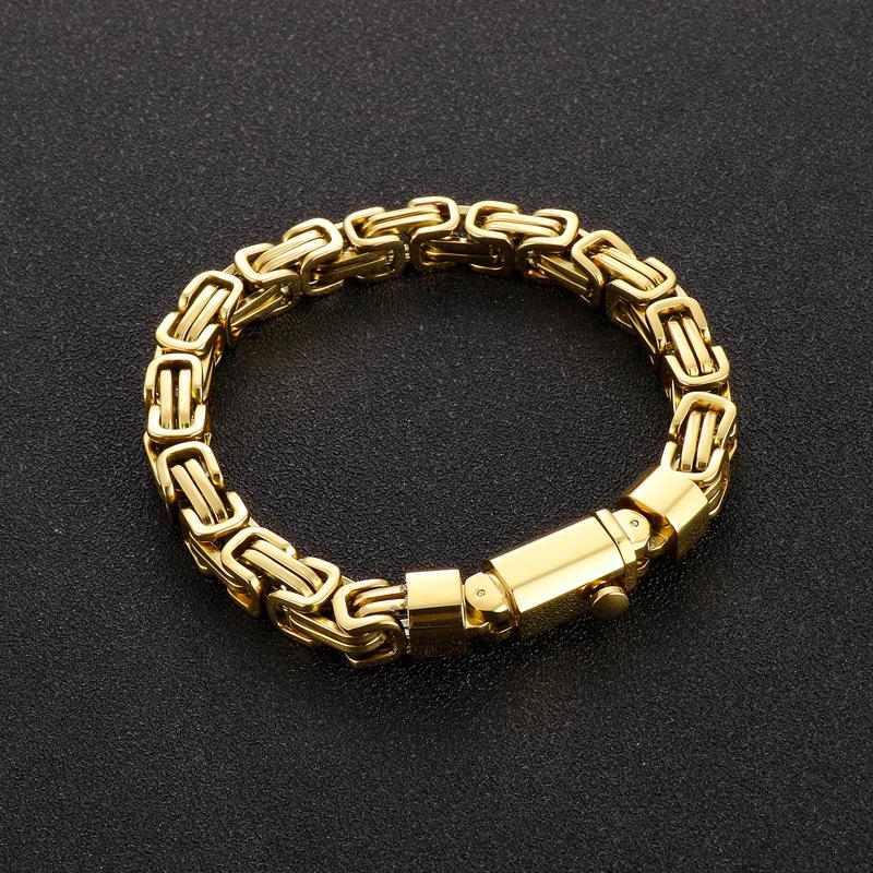 Men's Fashion Titanium Steel Paperclip Chain Bracelet with Spring Buckle