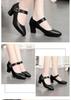 Women's Soft Sole Chunky Heel, Round Toe Leather Shoes - Spring/Autumn 2026, Single Buckle, Medium Heel