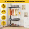Metal Garment Rack Clothes Rack For Hanging Clothes Adjustable Wire Clothing Rack With Storage Shelves And Hang Rod