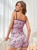 European and American summer women's pajamas two-piece set sexy suspender vest shorts loungewear