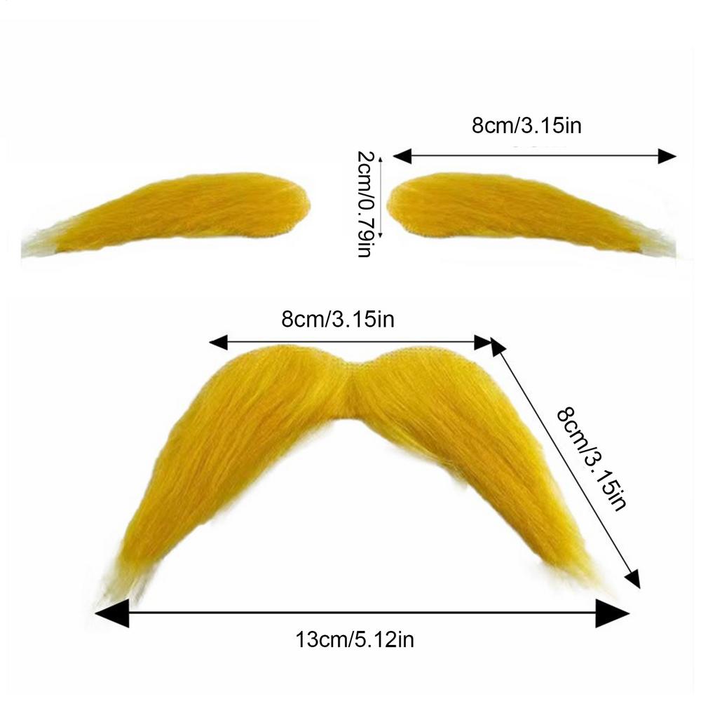 Yellow Mustache And Eyebrows Funny Self Adhesive Costume Accessories Funny Christmas Costume for Holiday Party Supplies Autumn