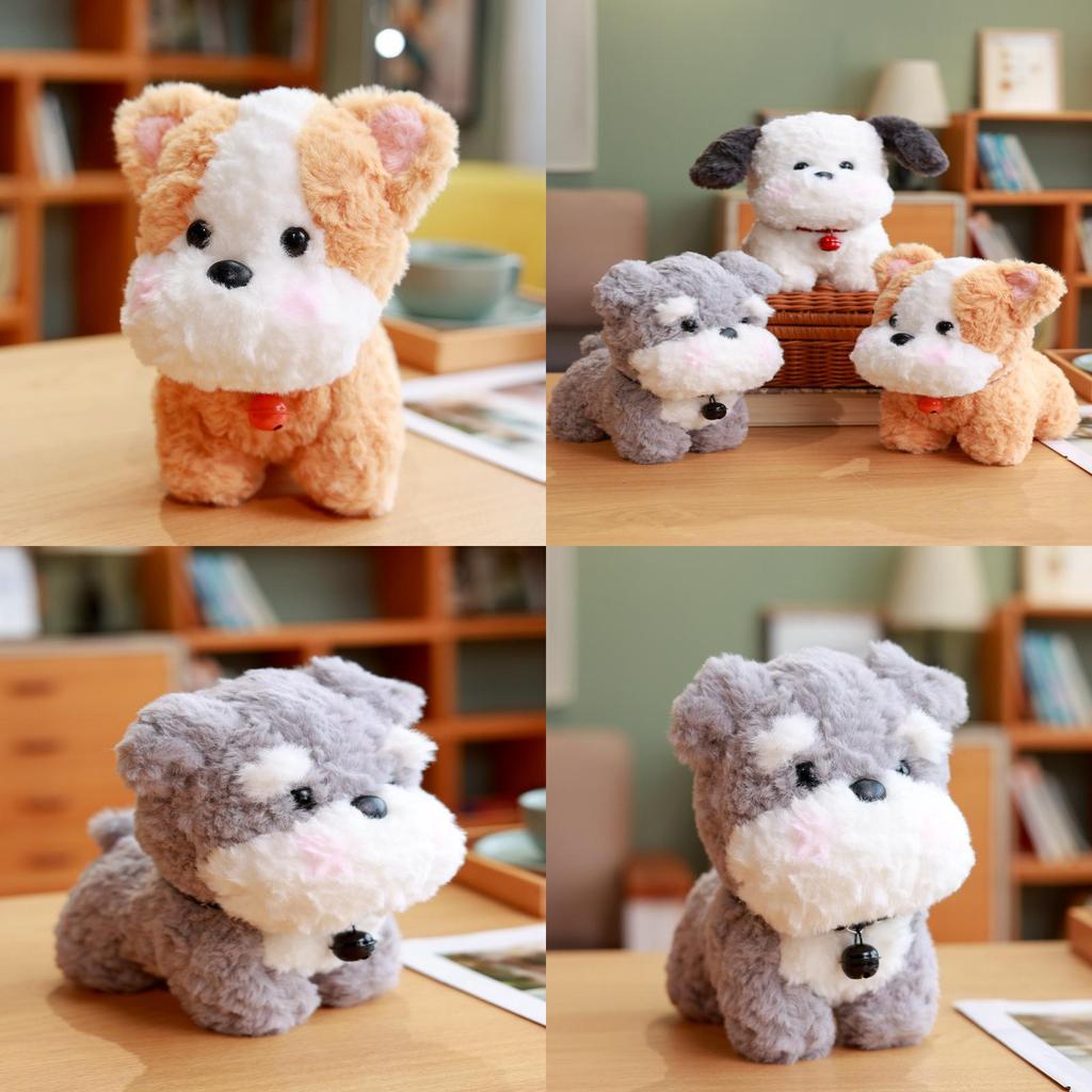 Sevimli Köpek Peluş Oyuncak Gerçekçi Köpek Tasarımı Yumuşak Kısa Kürk Çocuklar İçin Doğum Günü Hediyesi