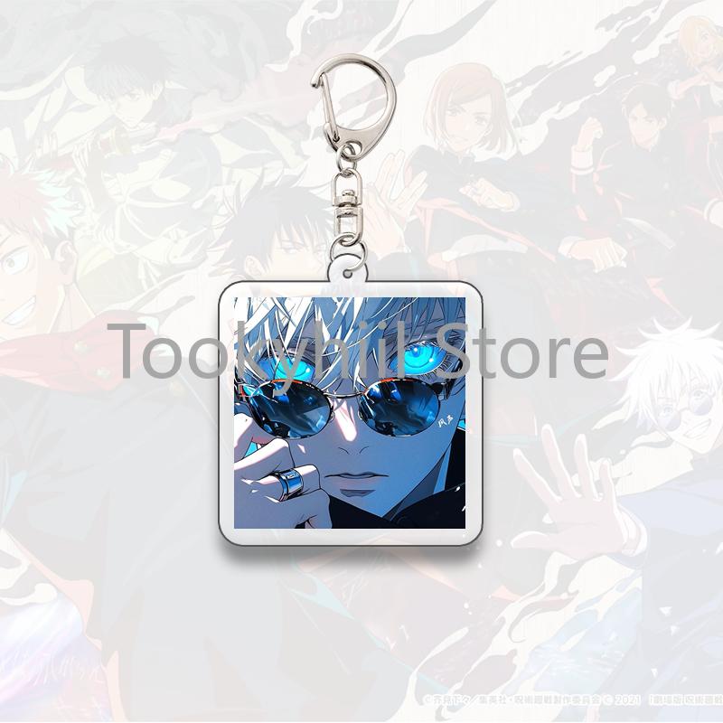 Gojo Satoru Square Keychain Boyfriend Exquisite Backpack Anime Figure Decorate Pendant Cartoon Itadori Yuji Collect Accessories