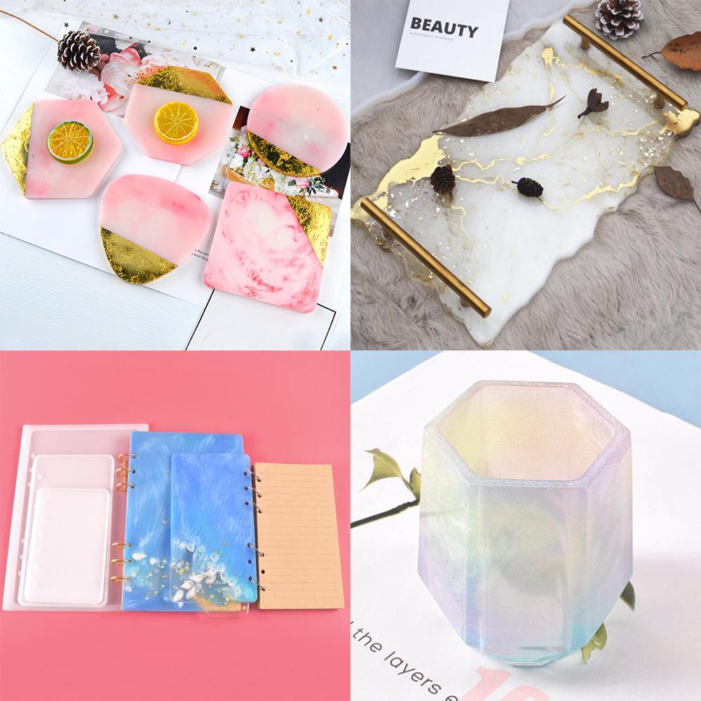 1 Set Mixed Style Epoxy Resin Molds Set Silicone Mold UV Casting Tools Materials Resin Casting Molds for DIY UV Epoxy Kits