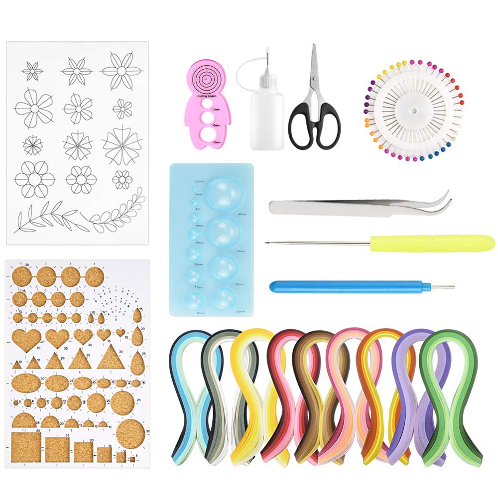 

COOLBOTANG Paper Quilling Kit 19 Pieces 45 Colors 900 Strips Gradient Color DIY Craft Artificial Flower Materials Home Party Decorations Gift Suitable