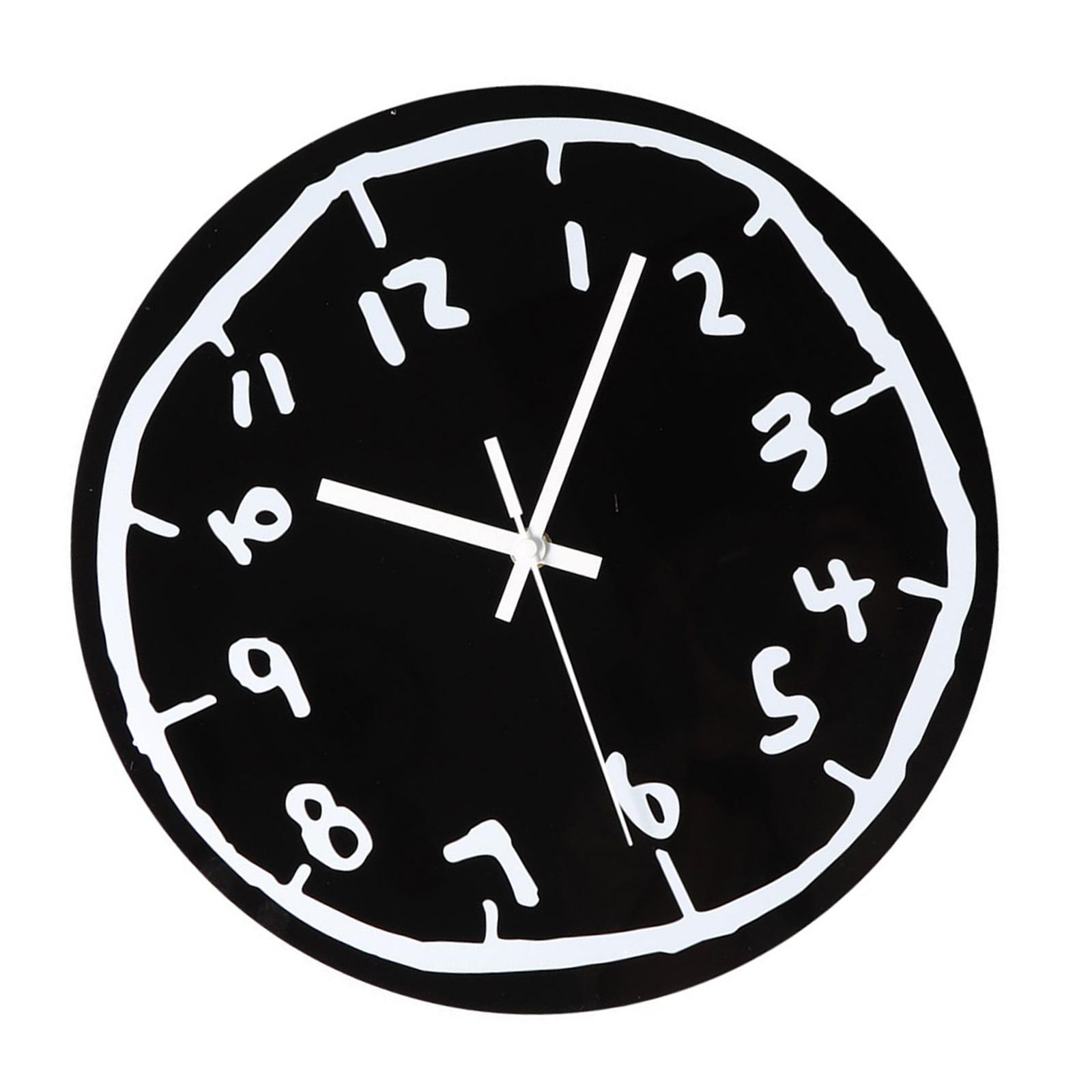 

Modern Acrylic Wall Clock with Playful Graffiti Numbers Decorative Clock for Living Room or Bedroom чорний