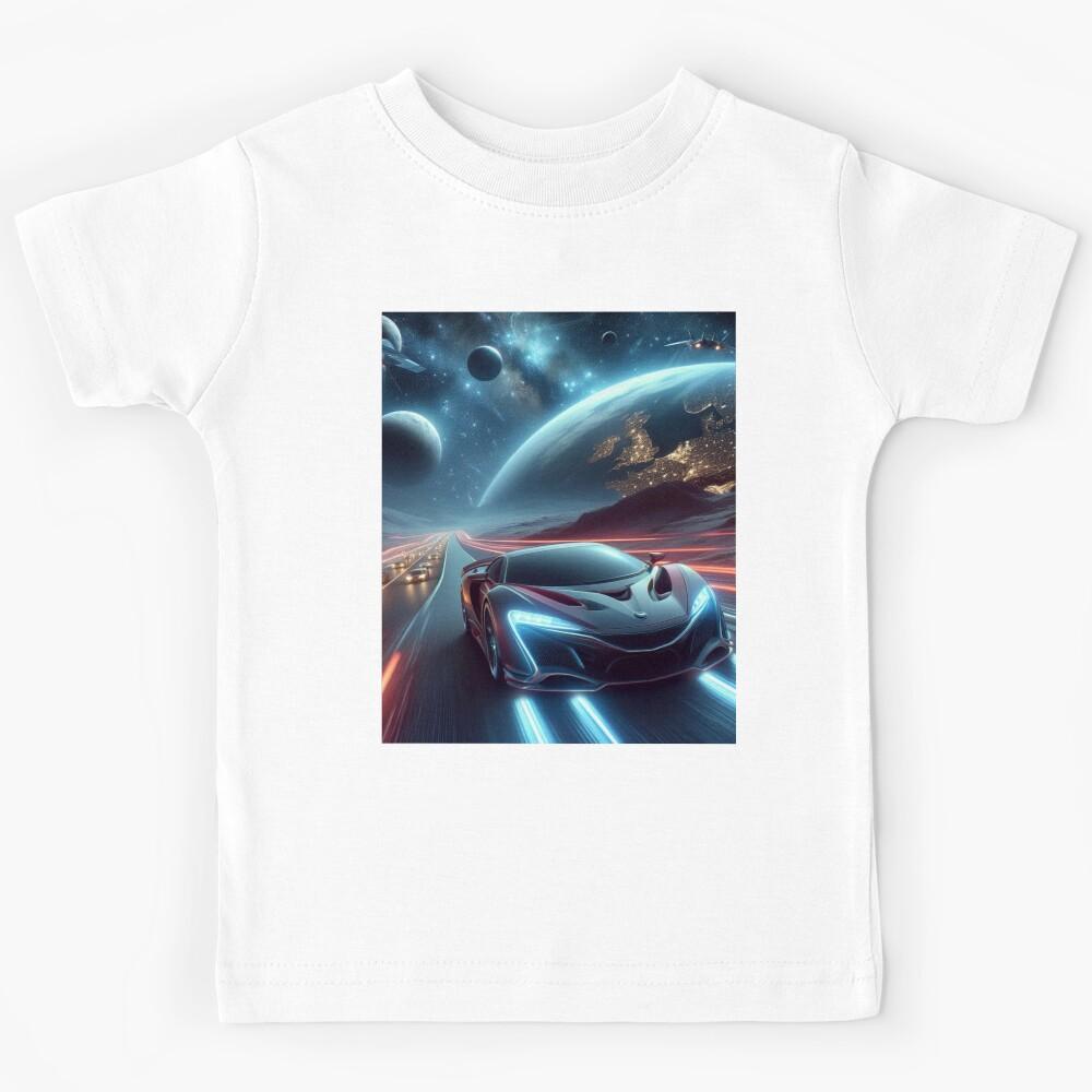 Futuristic Car Race In Space. Kids T-Shirt 170