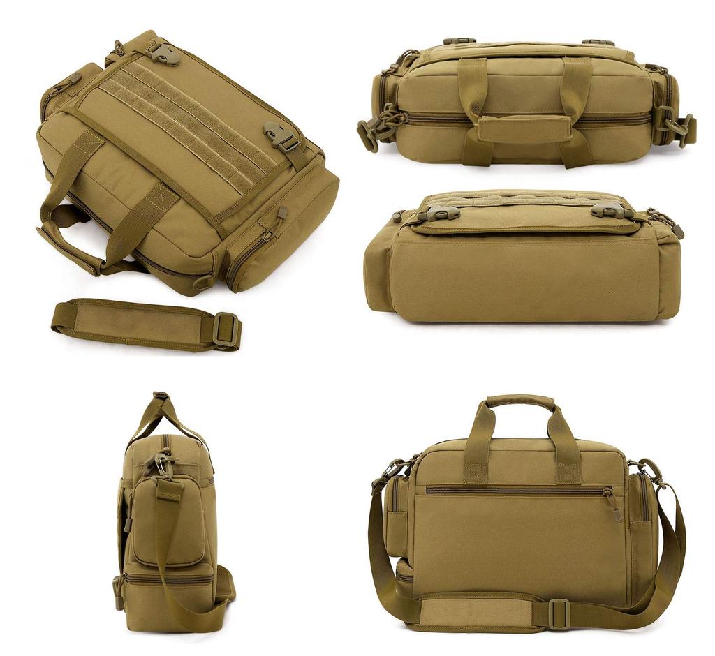 PHOENIX IKKI Shoulder Business and PC with Multiple Large Fits A4 Size and Camouflage and Molle Compatible Bag, Bag, Bag, Brown, Pockets, Capacity,