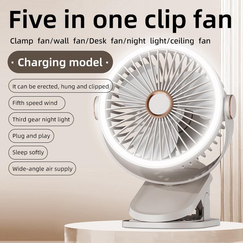 Portable Clip Fan Desktop Fan Ceiling Fan Rechargeable Air Circulating Fan Outdoor Fan Night Light Fan Camping Fan