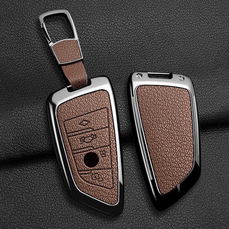 Zinc Alloy Leather Car Key Case For Bmw F20 G20 G30 X1 X3 X4 X5 G05 X6 X7 G11 F15 F16 G01 G02 F48 Keychain Keychain Accessories