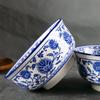 NHZHIW Jingdezhen Blau-Weiß Keramik Nudelschüssel, 6 Zoll