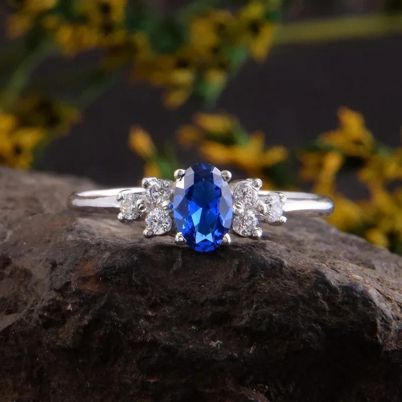 Fashion Oval Zirconia Finger Ring Female Engagement Ceremony Jewelry Chic Luxury Wedding Band Accessories for Women