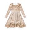Kids Christmas Print Long Sleeve Dress for Holiday Parties and Everyday Wear