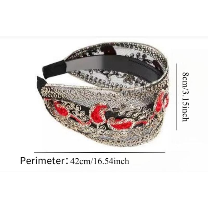 1PC temperament wide headband female white hair broken hair pressure hair wide edge lace net red hairpin with teeth non-slip headband headband