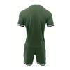 New Summer Men's Minimalist Striped Printed Comfortable and Breathable Round Neck T-shirt Shorts Set for Outdoor Casual Wear