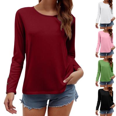 T-shirts For Women Long Sleeve,Round Sleeve Vertical Cross Casual Graphic Shirt,