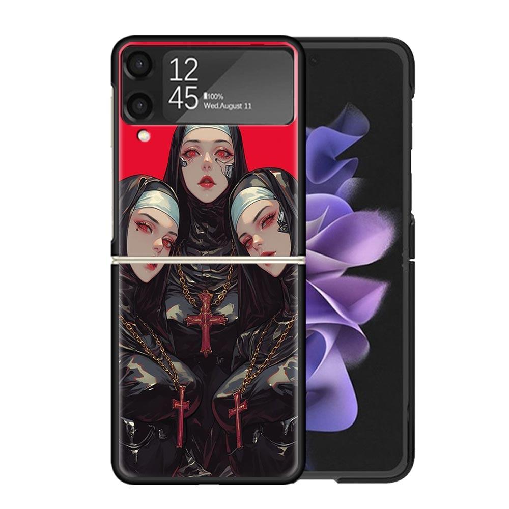 

Dark Demon Nun Cases For Samsung Galaxy Z Flip 4 5 6 7 3 Z Flip7 Flip6 Flip4 Flip5 Flip3 5G Hard Shockproof Fundas Cover Galaxy Samsung Z Flip 6