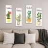 4pcs Wooden Cactus Plants Hanging Sign Wall-mounting Wall Decorative Panel  Bar Wall