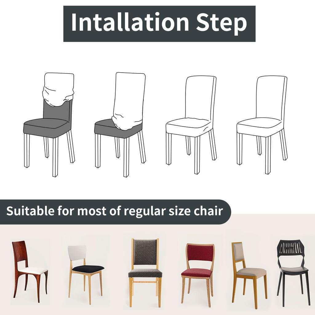 Dining Room Chair Covers Slipcovers Set of 4 Stretch Removable Washable Dining Chair Protector Decoration Cover Seat Slipcover