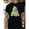European Size Men'S Summer T-Shirt Featuring a Fun Design of Cartoon Turtles.