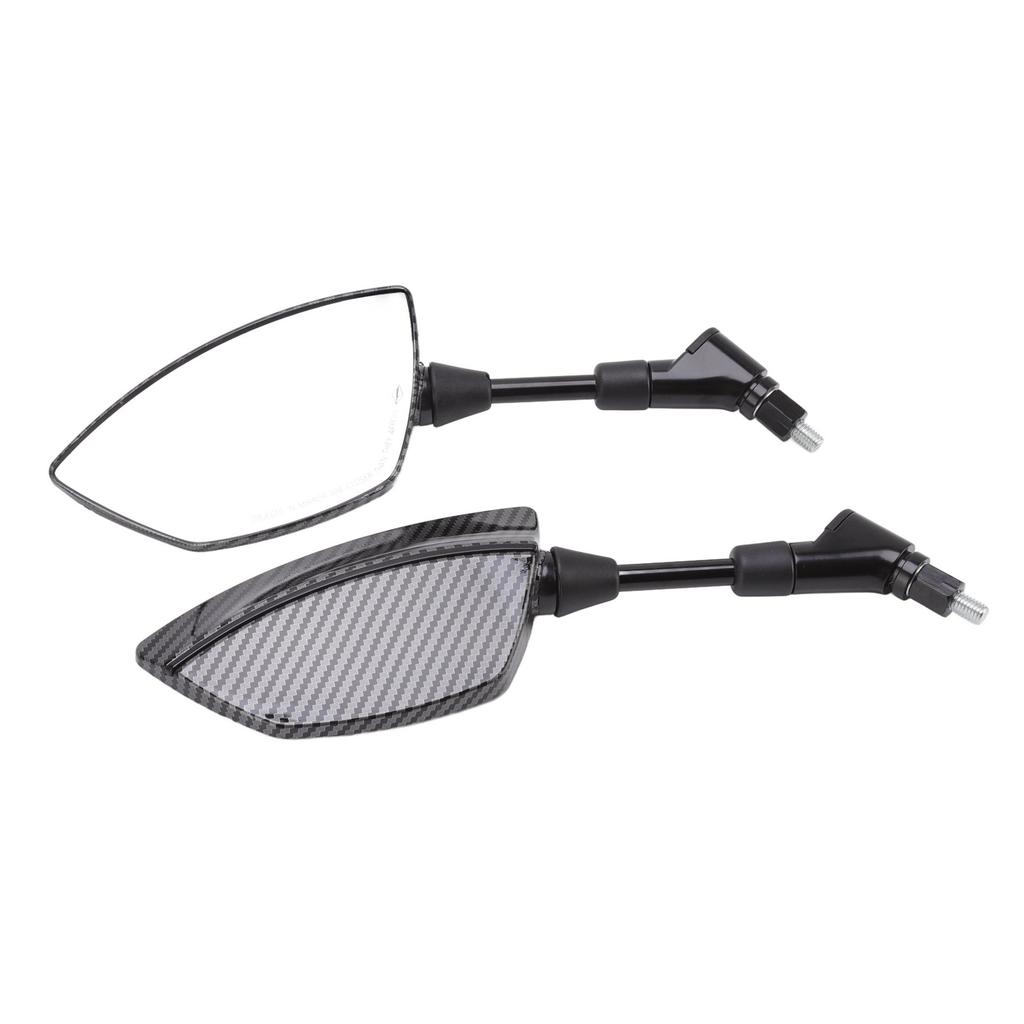 Pair Motorcycle Rear View Mirror 360 Degree Rotation Convex Glass Universal for Scooters ATVs with 8mm Base