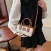 Niche contrasting color hand bag casual versatile trend shoulder messenger bag popular temperament versatile women's bag
