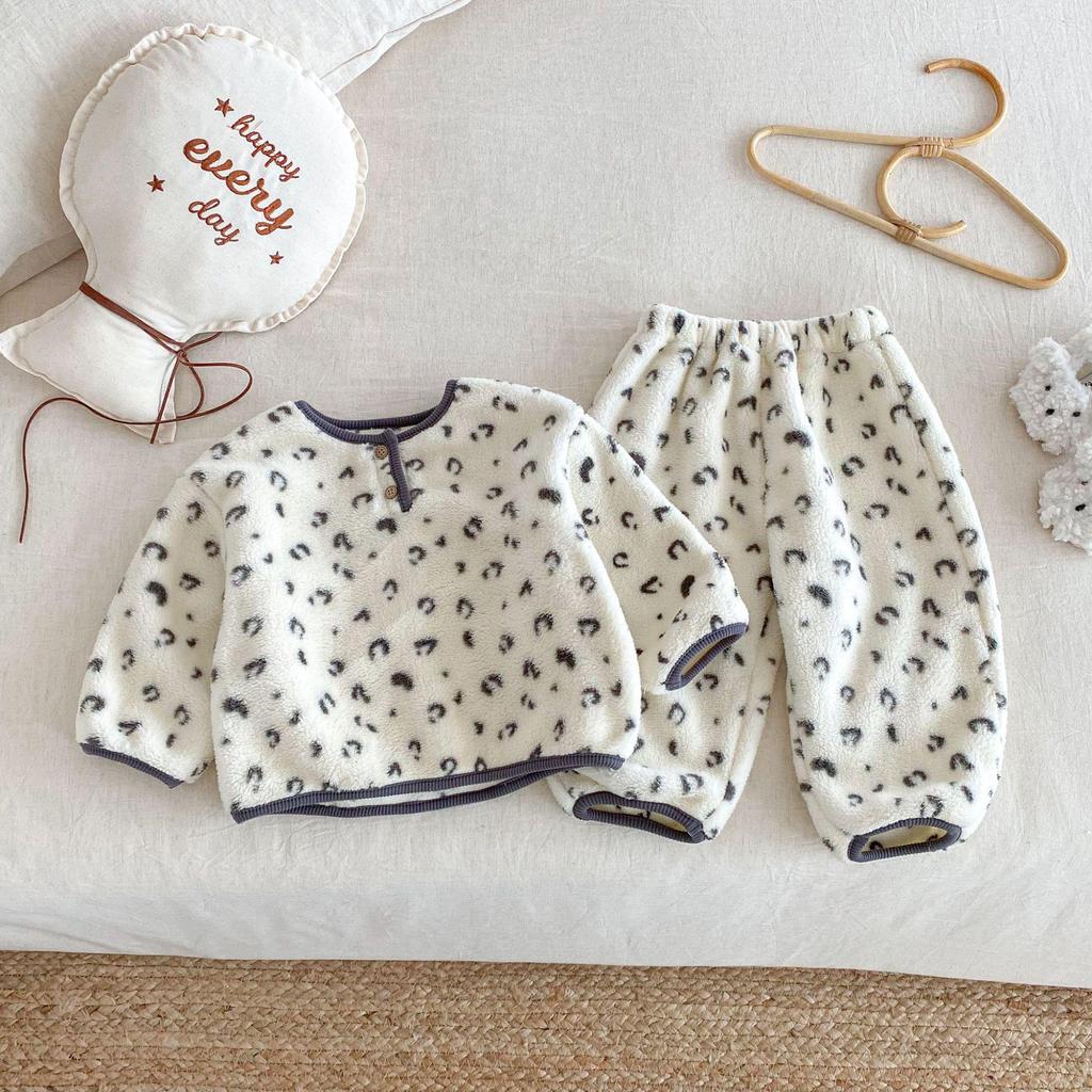 2025 Winter Children's Korean-Style Cartoon Pajama Set for Boys & Girls - Two-Piece