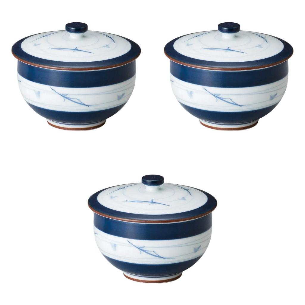 Set of 3 Obimatsuba Teapots with Lids x Sencha with Lids Arita Ware Setomonohonpo [8.5 7.5cm] (Arita Ware)