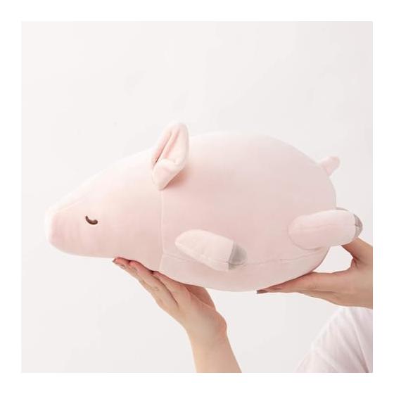 Ribuha Back Bolster Cushion Marshmallow Animal Pig Pinky (total Length Approx. 30cm) Fluffy and Chewy 38983-21