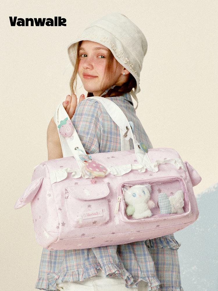 Vanwalk River Pocket Tote Bag [Pink]